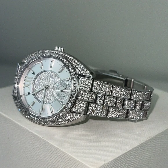 Michael Kors Luxurious Dena Pavé Silver-Tone Watch Ladies - Picture 1 of 11